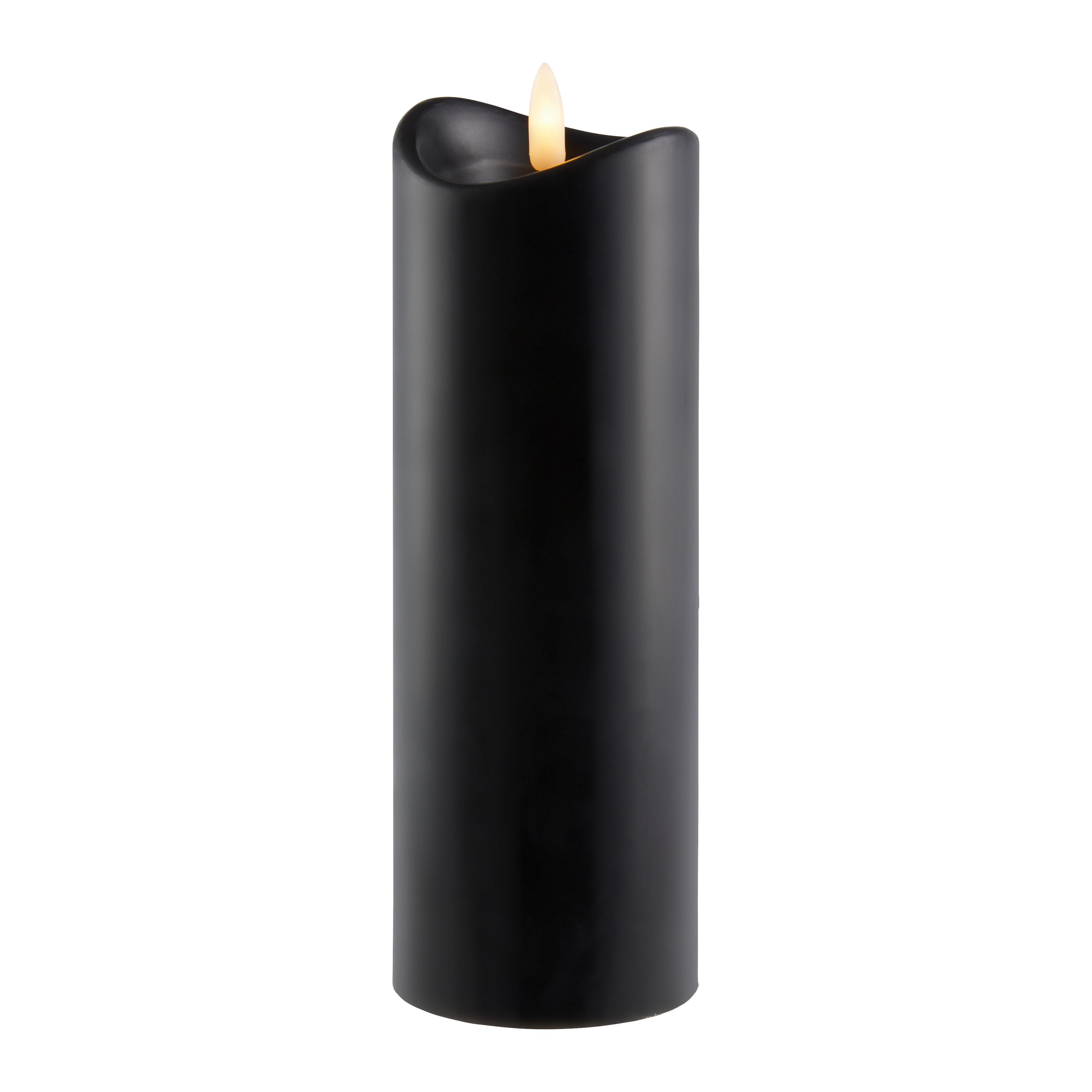 LED SVÍČKA SVEN -PAZ- - černá, Konvenční, přírodní materiály (7/20cm)
