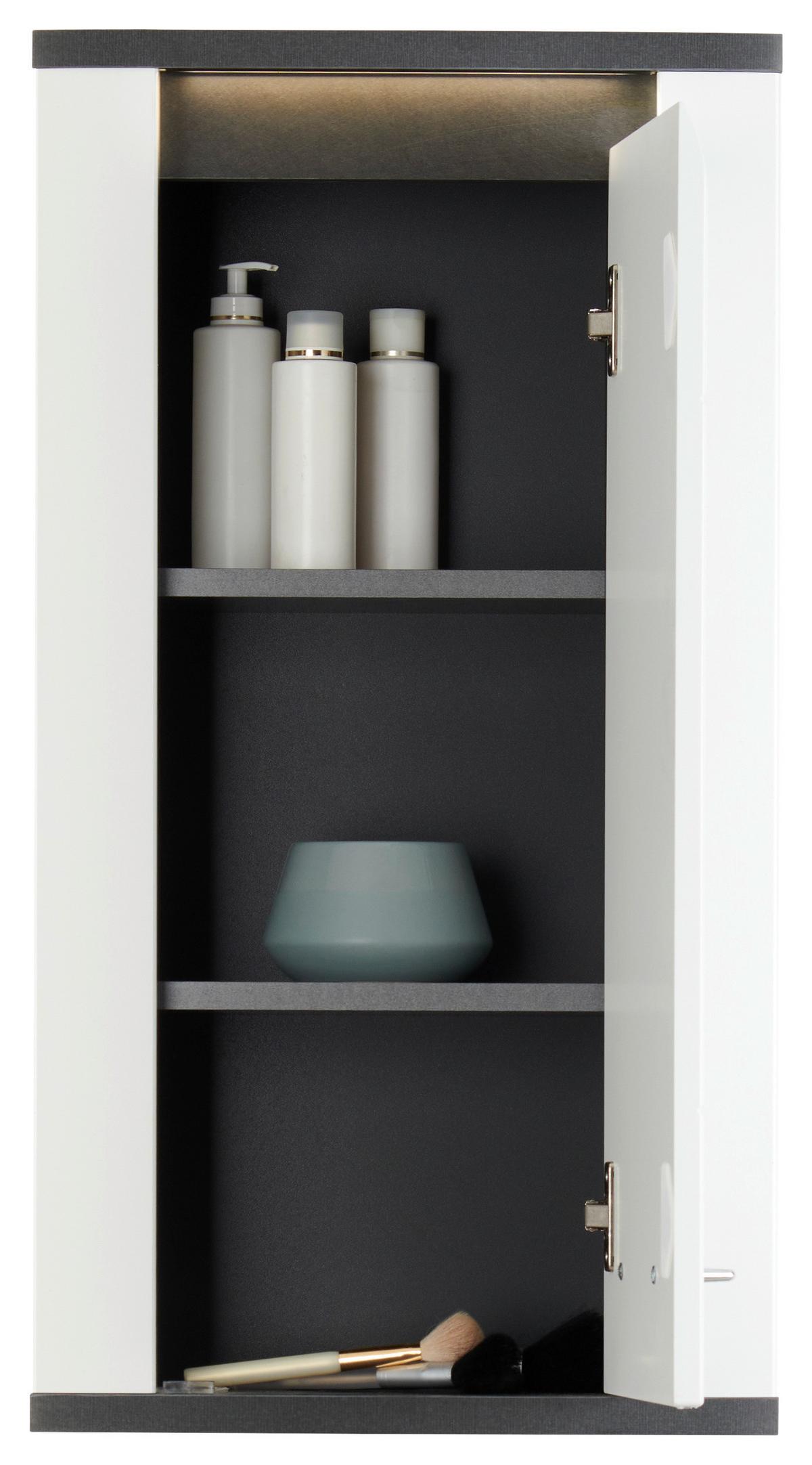 Hängeschrank Mit Soft-close + Led Alassio B: 42,4 Cm, Weiß - Weiß, MODERN, Holzwerkstoff (42,4/79/22cm) - Luca Bessoni