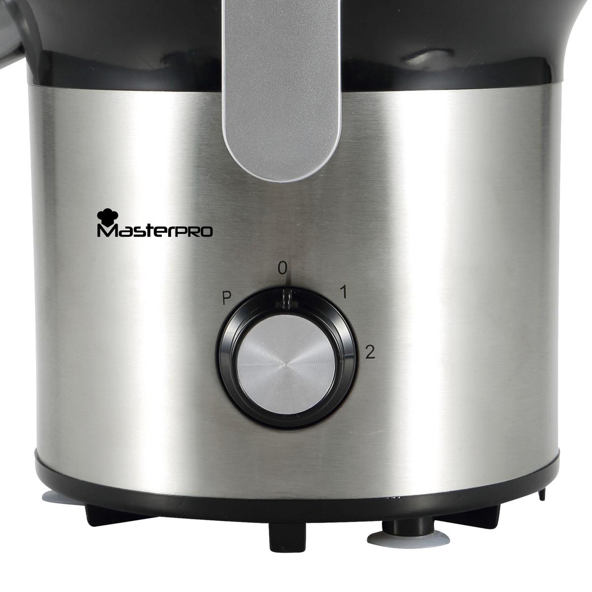 Entsafter Foodies Schwarz/silberfarben - Silberfarben/Schwarz, Basics, Kunststoff/Metall (22,4/22/34,2cm) - Masterpro