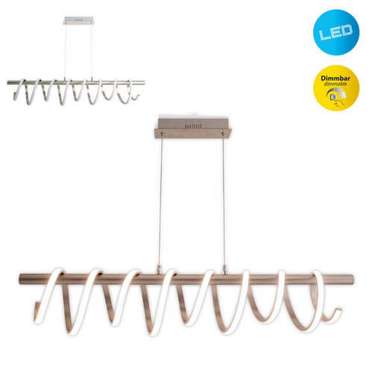 Led-hängeleuchte H: 150 Cm 1-Flammig Dimmbar - Nickelfarben, Design, Metall (100/6/150cm) - Näve