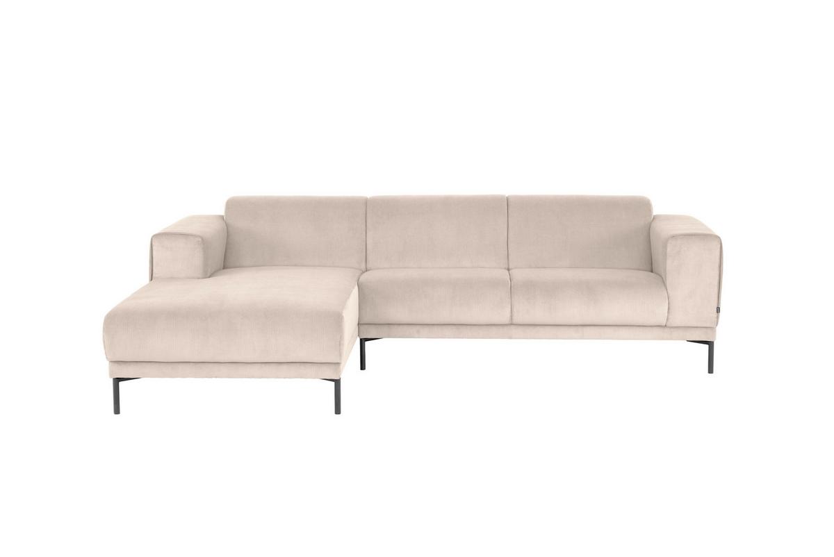Ecksofa Erno Beige S: 262 Cm - Beige/Schwarz, Design, Textil (262/183cm) - MID.YOU