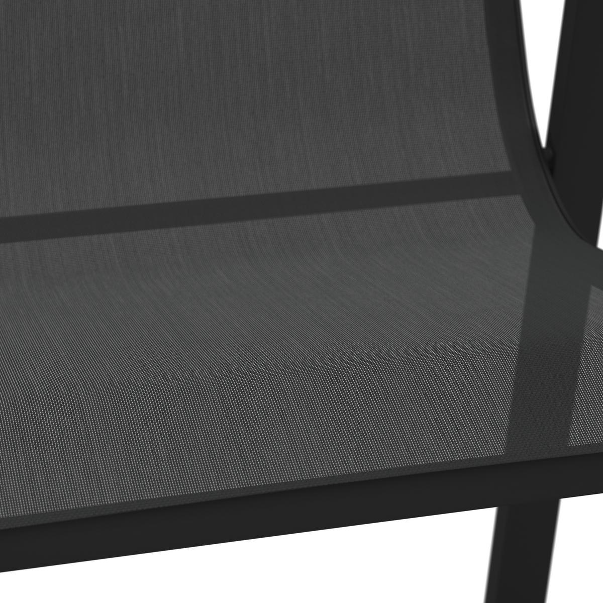 Gartenmöbel Set 7-Tlg. Latina aus Metall/Textil/Glas - Schwarz, MODERN, Glas/Textil (54,5/150/91/72/74/85cm) - Luca Bessoni