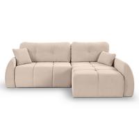 Ecksofa Sancho Long Beige S: 255x155cm - Beige/Schwarz, Basics, Holz/Textil (255/155cm) - MID.YOU