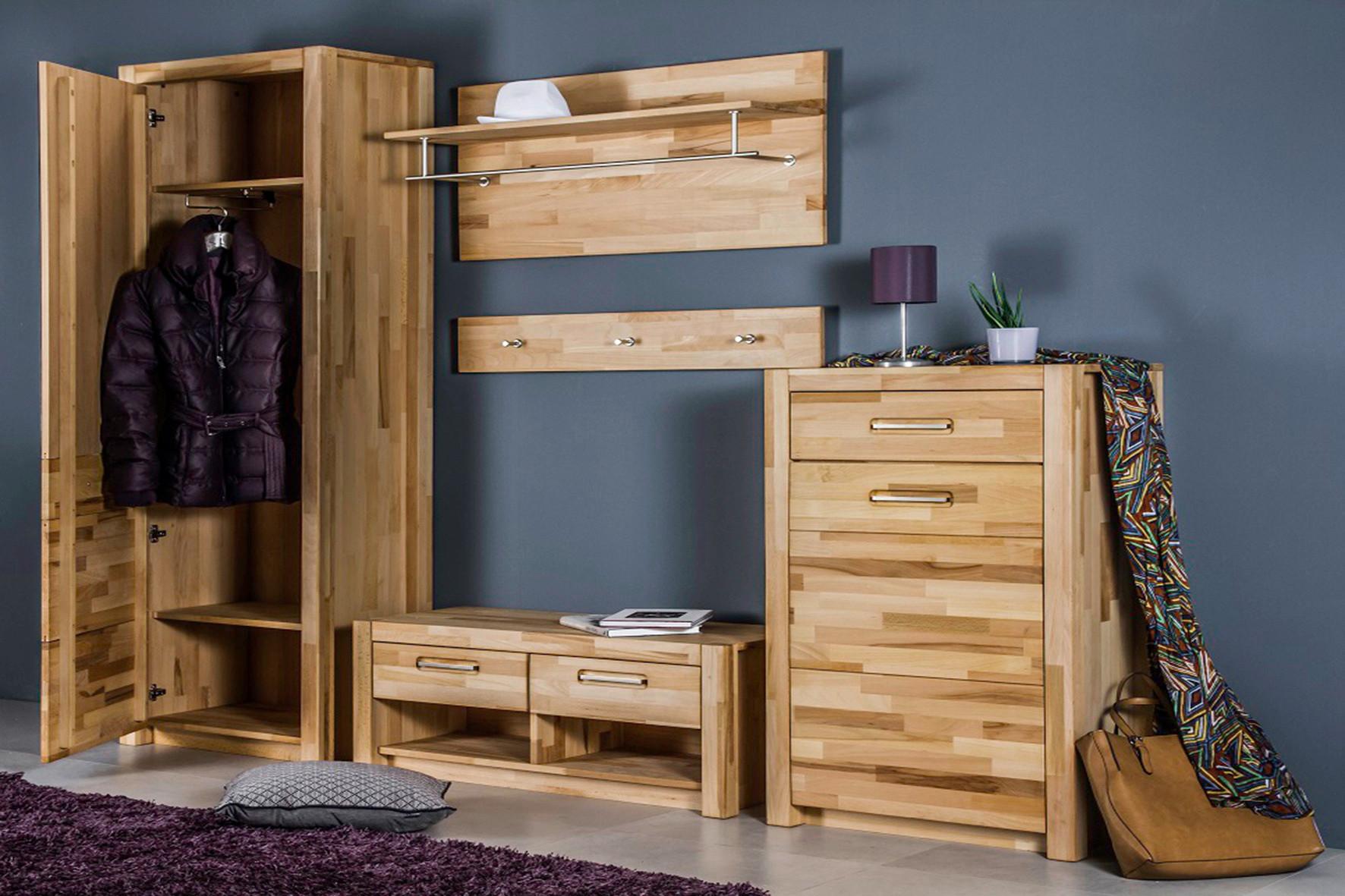 Garderobenpaneel Buchefarben, B: 100 Cm - Buchefarben, KONVENTIONELL, Holz (100/105/27cm) - MID.YOU