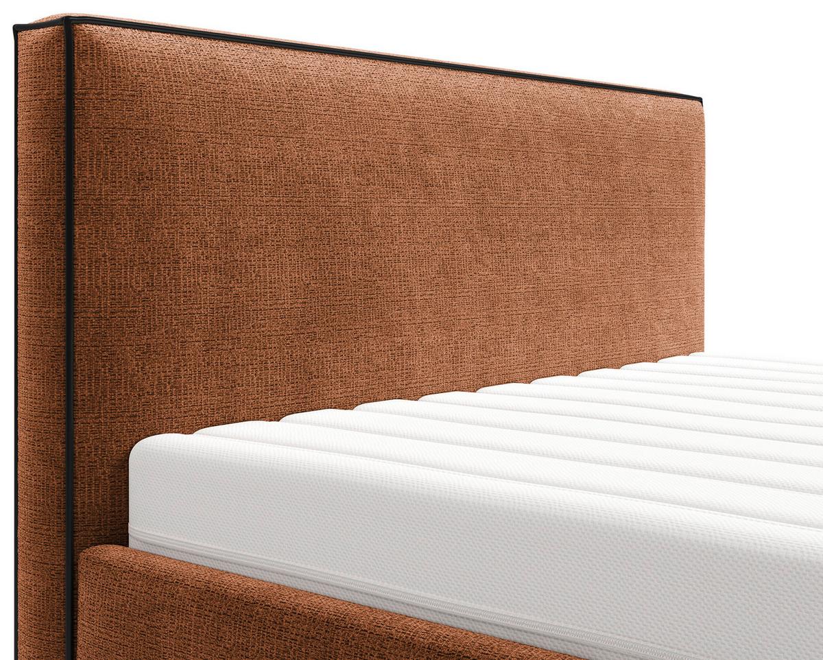 Polsterbett Winter Rostfarben Lf: 180x200 Cm - Rostfarben/Schwarz, MODERN, Holz/Holzwerkstoff (180/200cm) - MID.YOU