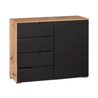 Komód Moon 3 100/80 Cm - Artisan tölgy/antracit, Modern, faalapú anyag (100/80/40cm)