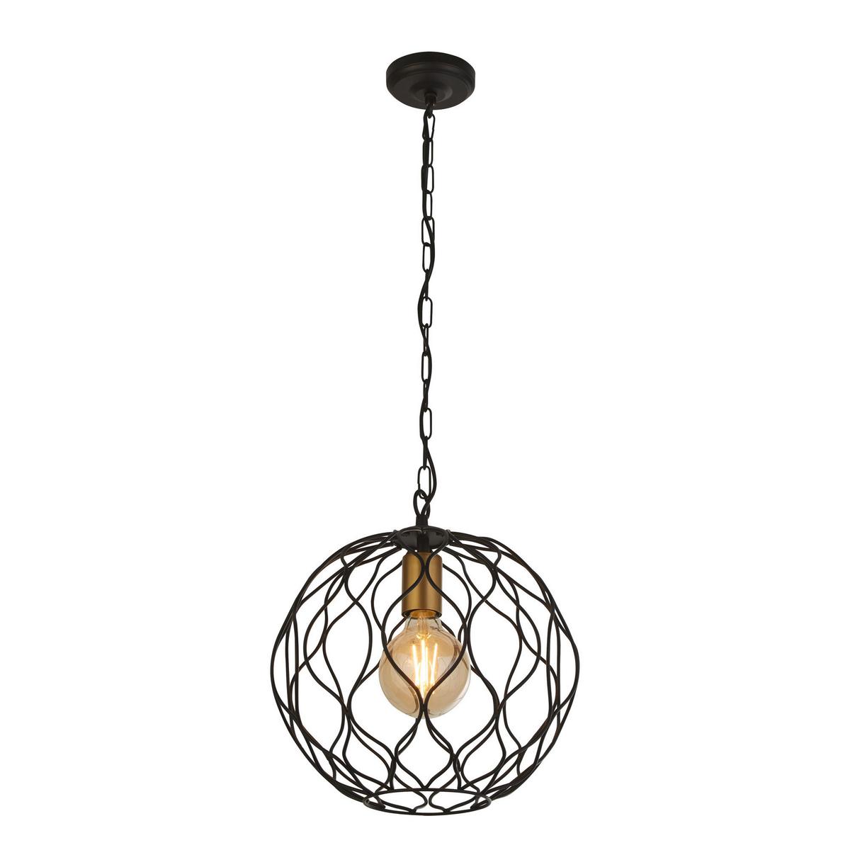 Hängeleuchte 4511-1bk - Goldfarben/Schwarz, Design, Metall (31.5/33cm)