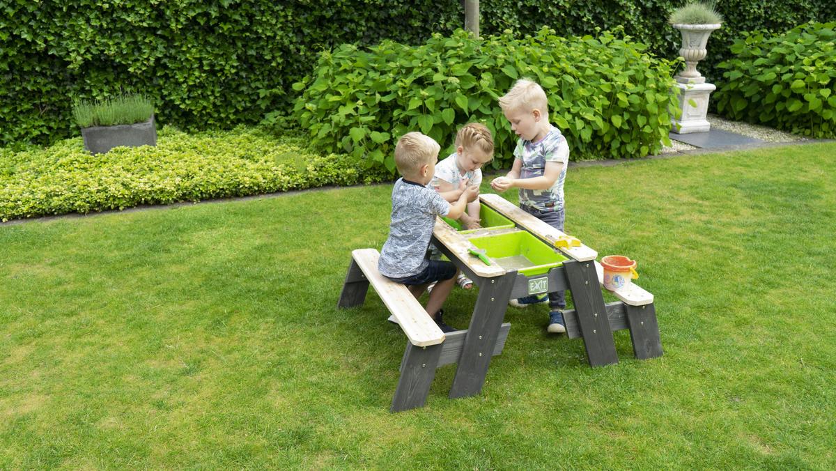 Sand- und Wassertisch Exit LxBxH: 120x94x50 cm Grau - Grau, KONVENTIONELL, Holz (120/94/50cm) - EXIT Toys
