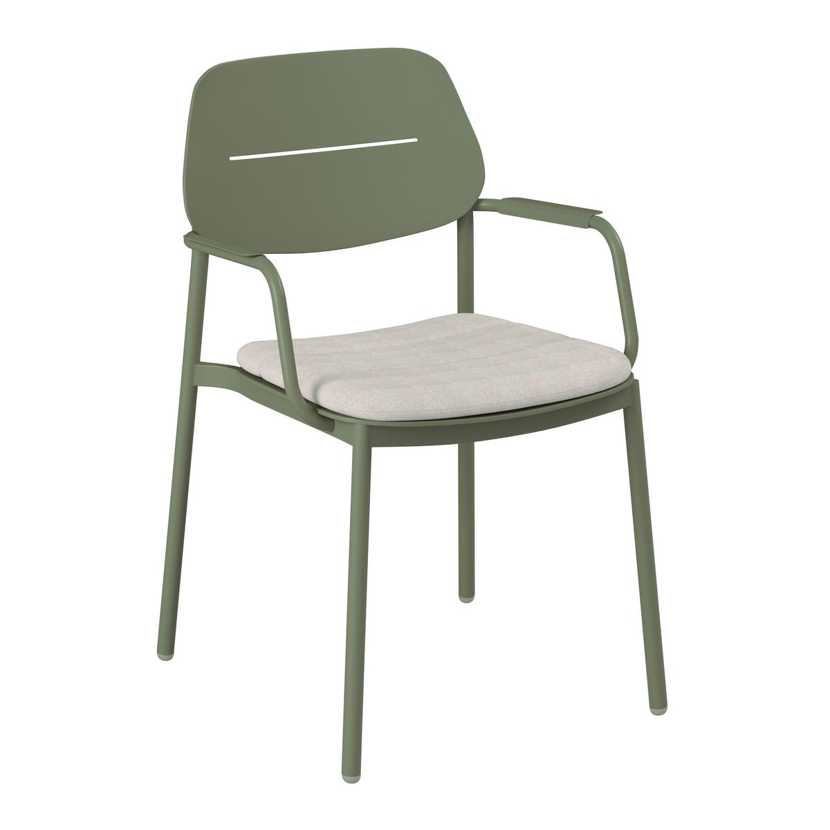 ZAHRADNÍ ŽIDLE VERDE - šalvějově zelená/světle šedá, Moderní, kov/textil (57/85/57cm) - Modern Living