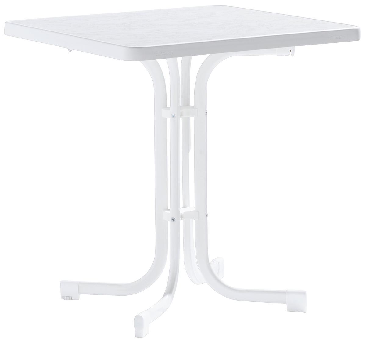 Gartentisch 155038 - Weiß, MODERN, Holzwerkstoff/Metall (70/70/72cm) - Sieger