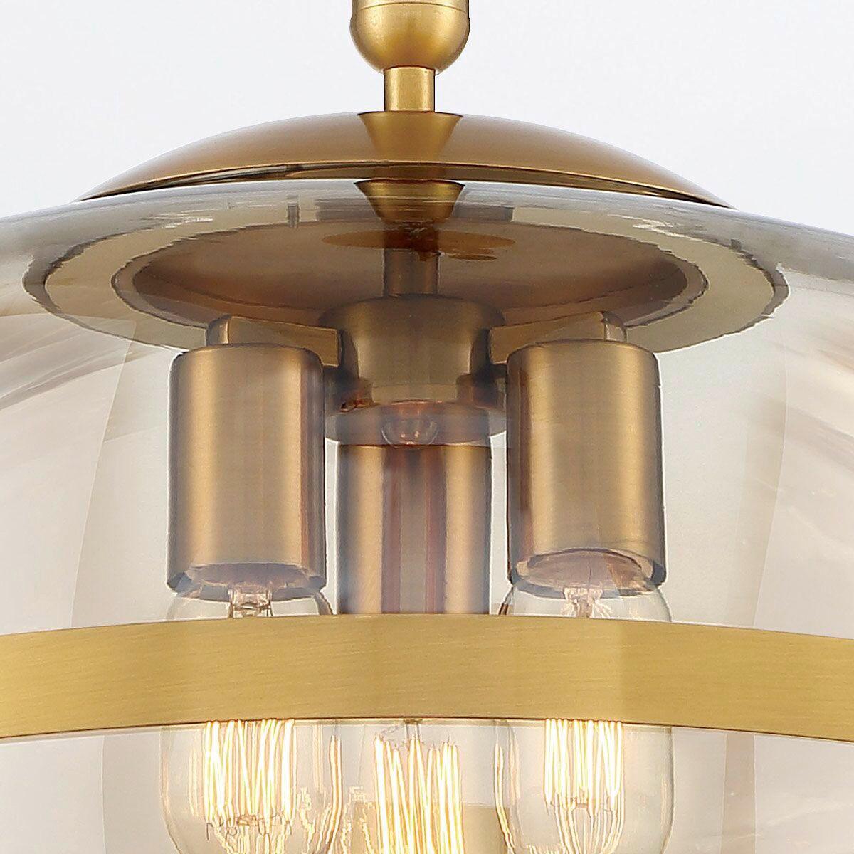 Függeszték Qn-Nottingham-3p-Ab - sárgarézszínű, Konventionell, üveg/fém (51/66cm) - Elstead Lighting
