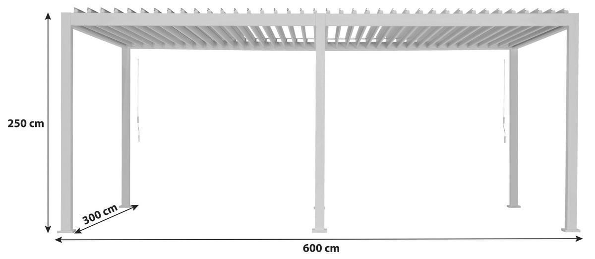 Pergola MIRADOR DELUXE 600X300CM - antracitová, Modern, kov (600/250/300cm) - Gardenson