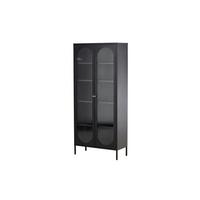 Vitrine Lima Schwarz B: 80cm - Schwarz, MODERN, Glas/Metall (80/180/35cm) - Livetastic