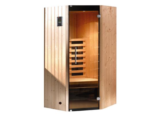 Infrarotkabine Tanilla Eck - Fichtefarben, MODERN, Glas/Holz (137/190/99cm)