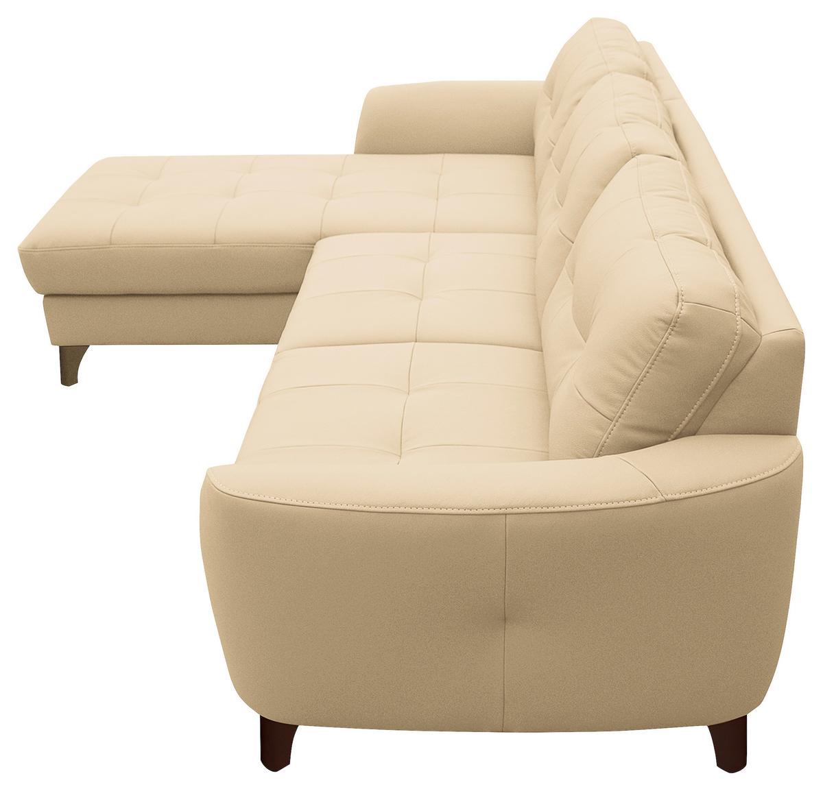 Ecksofa Nordic Beige S: 168x238 cm - Beige/Buchefarben, Design, Leder/Textil (168/238cm) - Livetastic