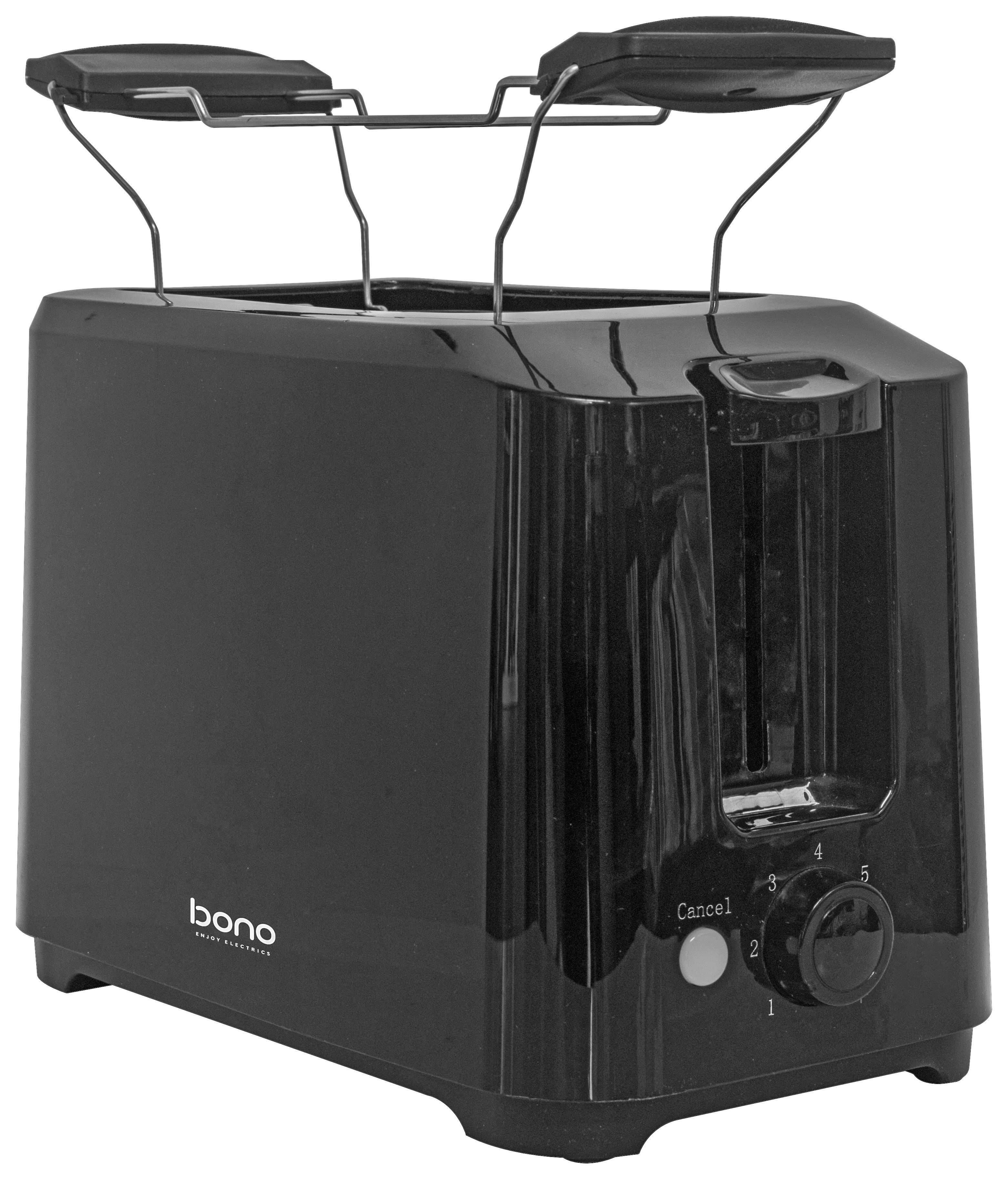 Toaster CHRISTA - Schwarz, Basics, Kunststoff/Metall (25,7/14,6/24.2cm) - Bono