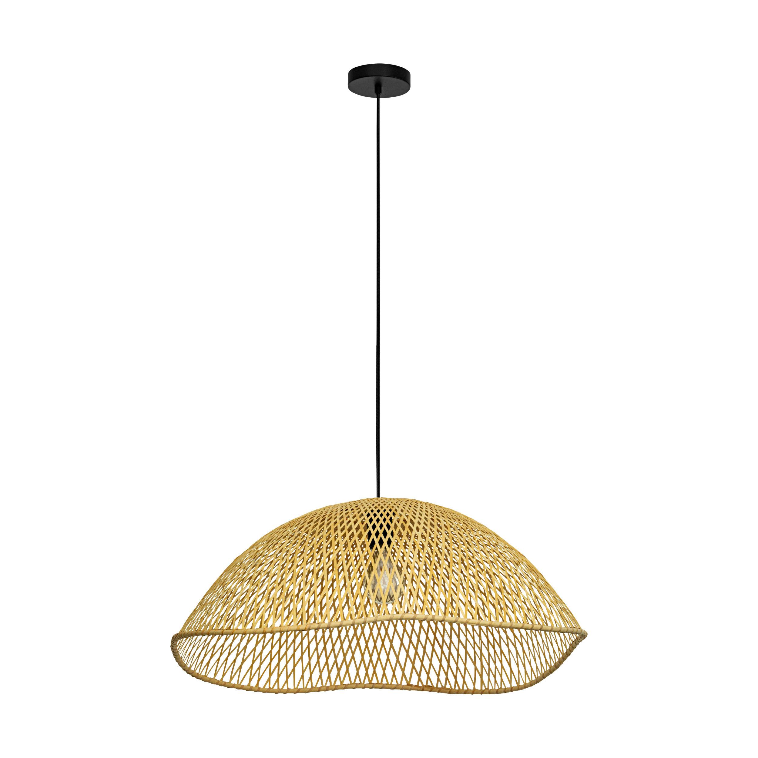 Hängeleuchte 390236*SAMBUCONA - Schwarz, Natur, Holz/Metall (72/150cm) - Eglo