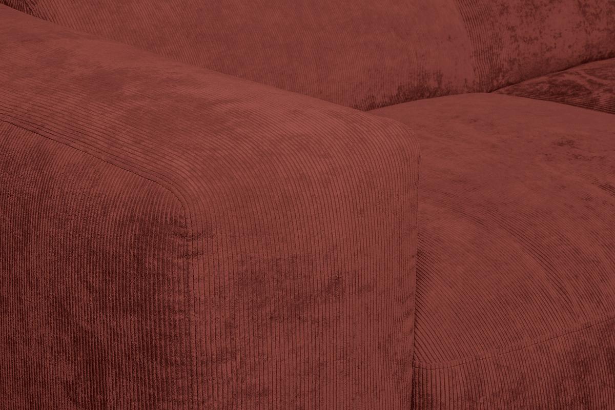 Ecksofa Hannah Rot 343x170 cm - Rot/Schwarz, Design, Textil (343/170cm) - MID.YOU