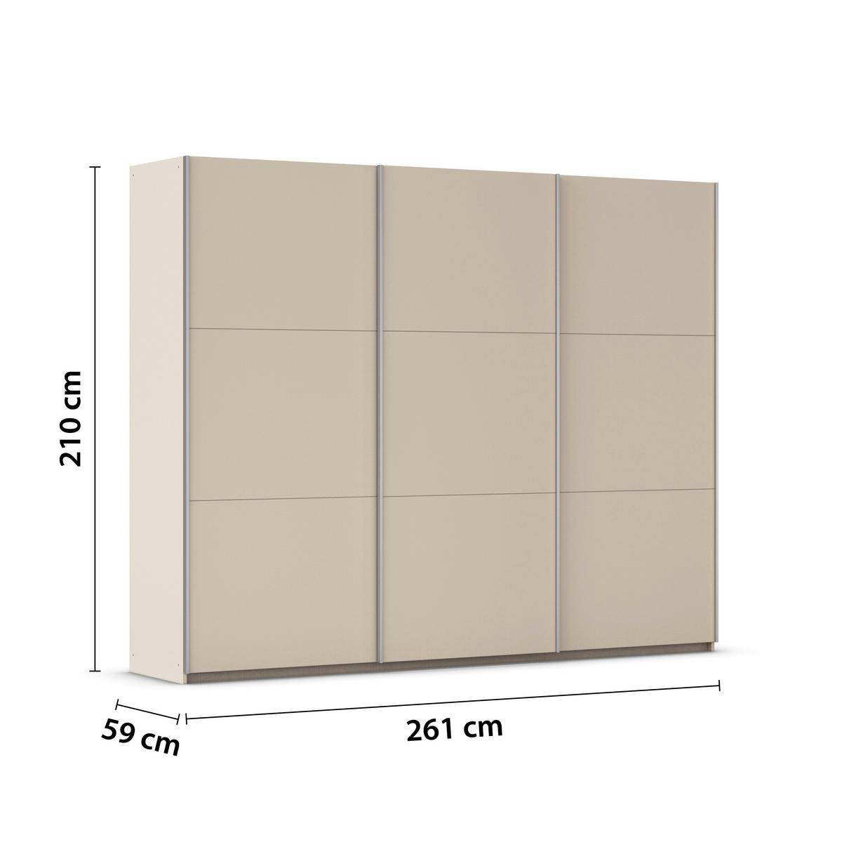 SCHWEBETÜRENSCHRANK Berny, Champagner B: 261 cm - Champagner, Trend, Holzwerkstoff (261/210/59cm) - Rauch Möbel