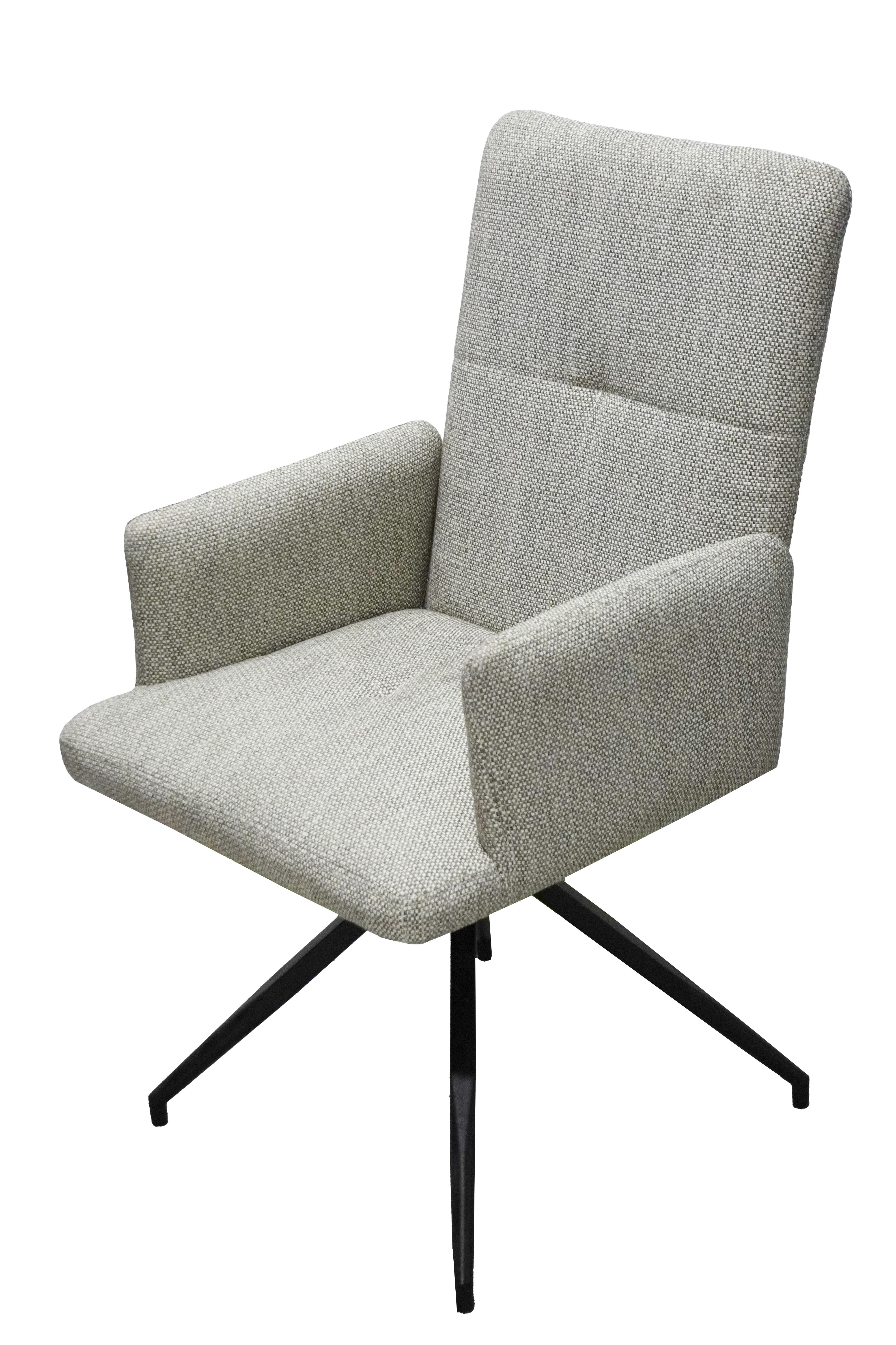 DREHSTUHL ZEVIO - Anthrazit/Hellgrau, Basics, Textil/Metall (56/94/62cm) - Gardenson