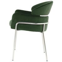 Armlehnstuhl Corey 125 Grün - Silberfarben, Design, Kunststoff/Metall (58/79/57cm) - Kayoom