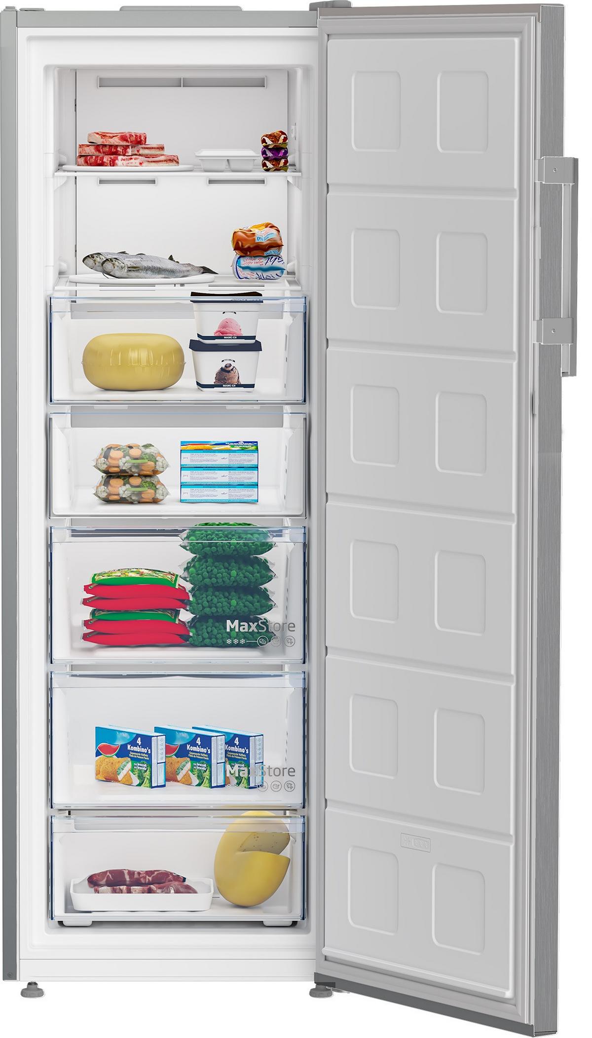 Gefrierschrank B3RFNE294XP Nutzinhalt ca. 260 L, EEKL: E - Edelstahlfarben, Basics (59,7/170,5/70,9cm) - Beko