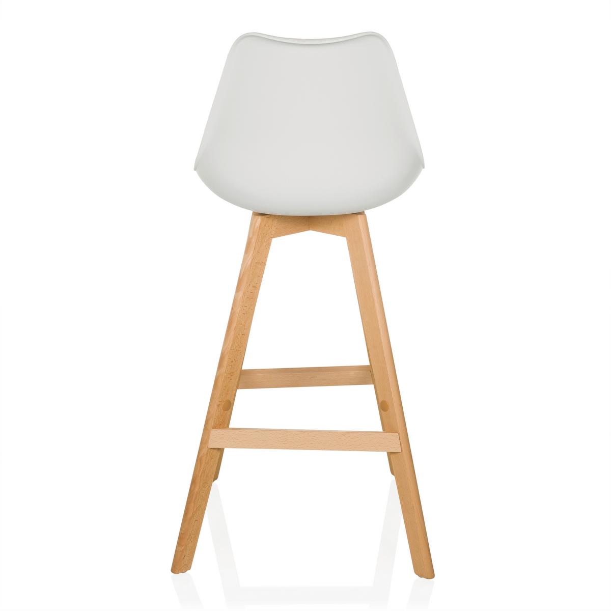 Barhocker-Set Scandi High Weiß B: 51 cm - Buchefarben/Weiß, MODERN, Holz/Kunststoff (51/99/51cm) - MID.YOU