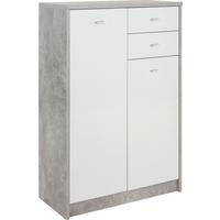 Kommode B 74cm 4-You New, Betonoptik/Weiß - Schwarz/Weiß, MODERN, Holzwerkstoff (74/111,4/34,6cm)