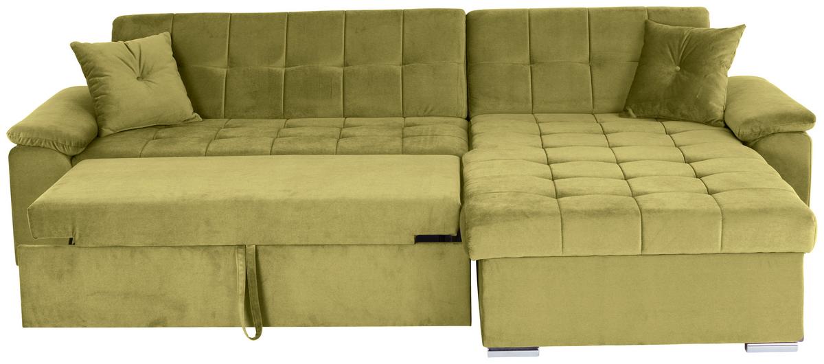 Ecksofa mit Schlaffunktion Keaton + Bettkasten, Senfgelb - Gelb, Basics, Textil (263/169cm) - Livetastic