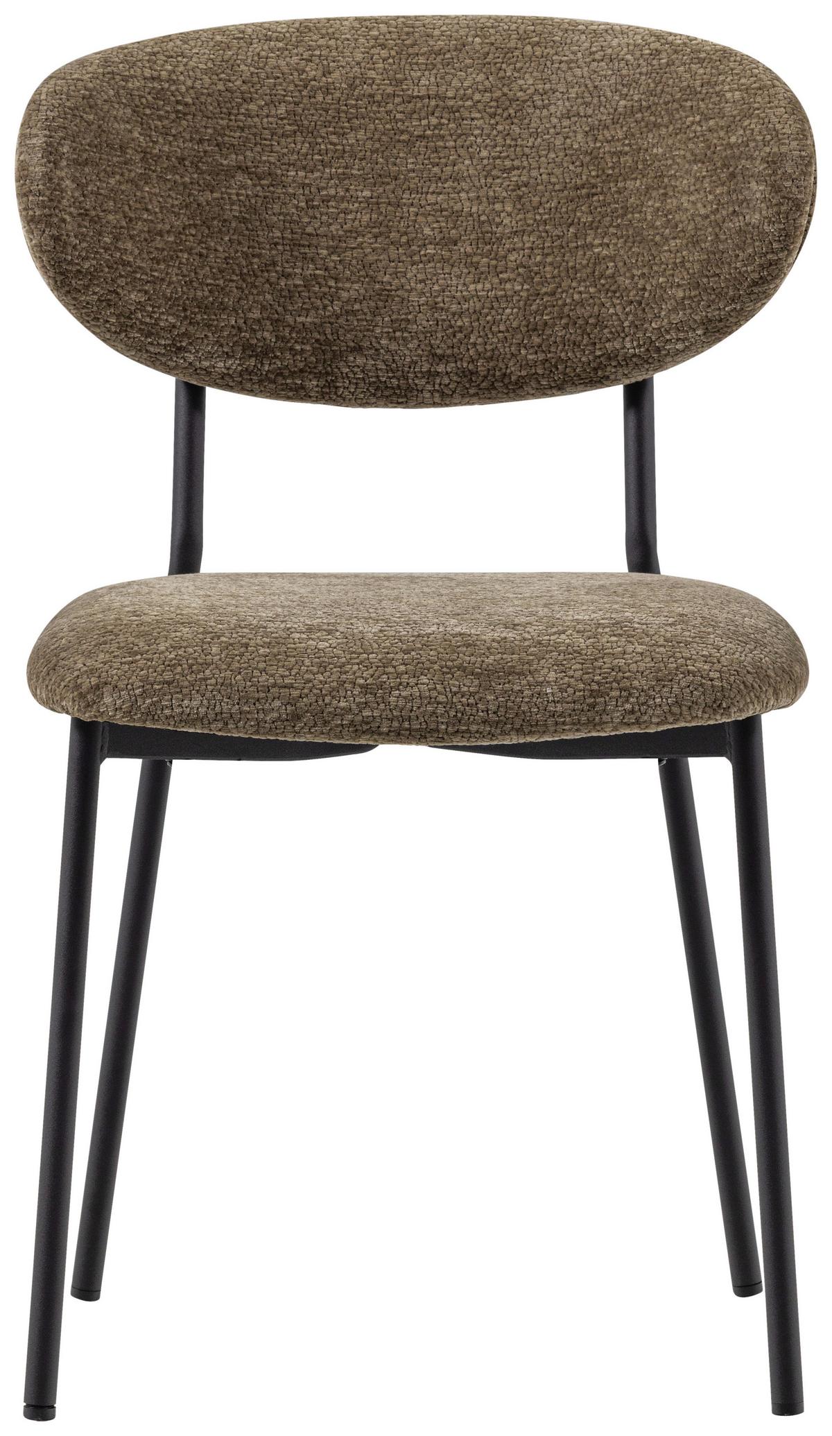 Stuhl-Set Klejd Braun B: 47cm - Schwarz/Braun, MODERN, Textil/Metall (47/79/53cm) - Livetastic