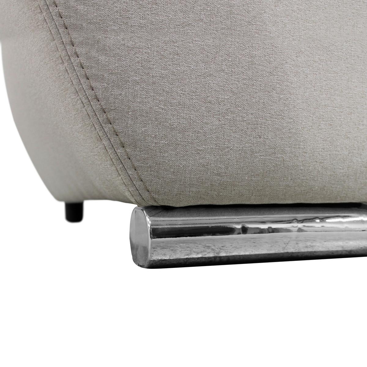 Veratti New Beige Inkl. Schlaffunktion Ottomane Rechts - Beige/Silberfarben, Design, Textil (281/167cm) - MID.YOU