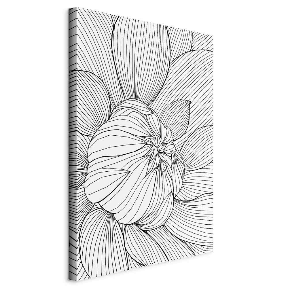 Leinwandbild Flower Schwarz Weiß B: 40 cm