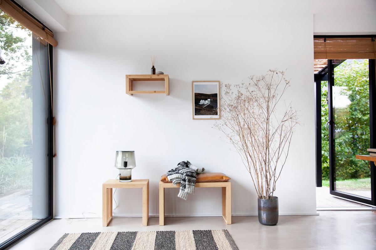 Wandgarderobe Rib Regal - Naturfarben, Design, Holz (45/20/27cm) - MID.YOU