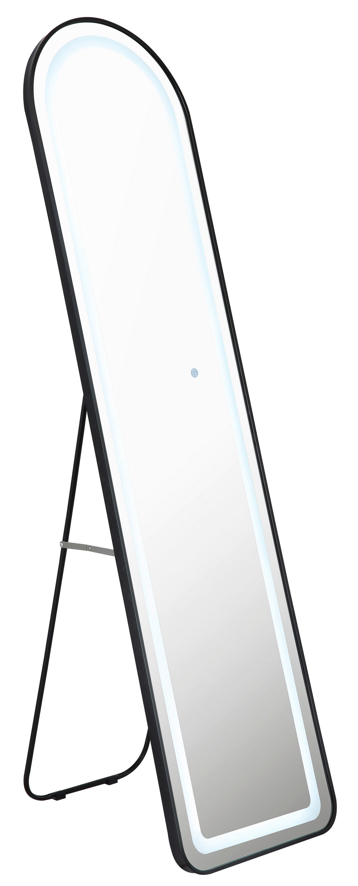 STANDSPIEGEL Touchdimmer - Schwarz/Weiß, Design, Glas/Kunststoff (40/50/160cm) - Globo