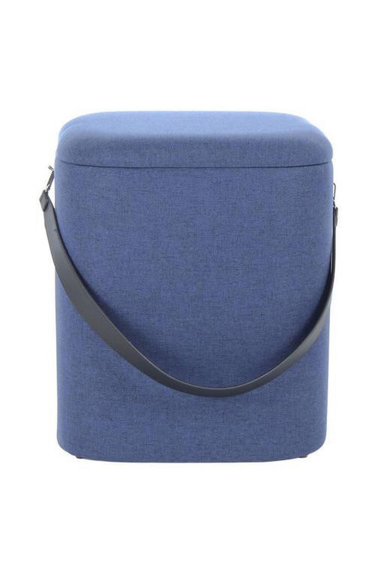 SADA TABURETŮ ARABELLA - modrá/černá, Basics, textil/plast (35,5/44/35,5cm)