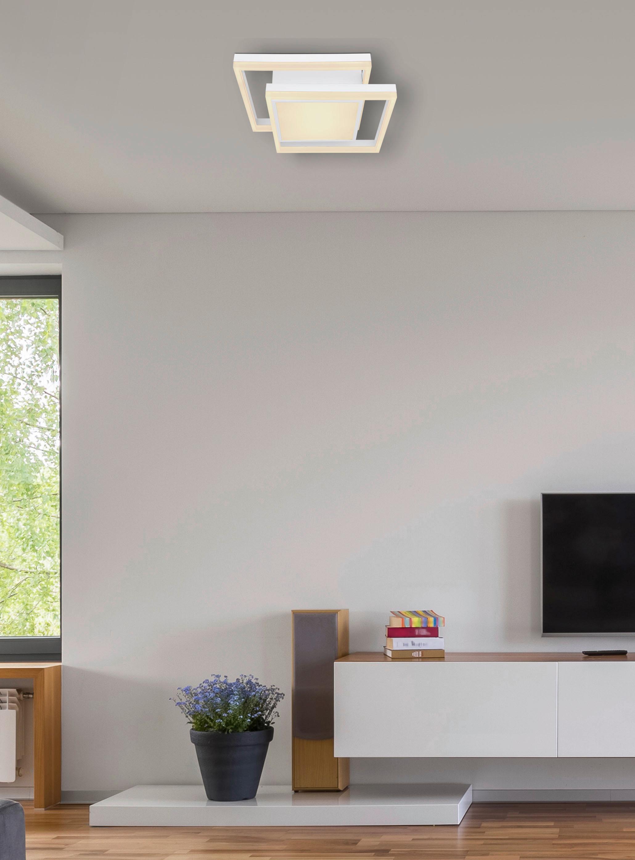 Led Mennyezeti Lámpa 67225-24fsh - opál/fehér, Basics, műanyag/fém (41,5/41,5/10,5cm) - Globo