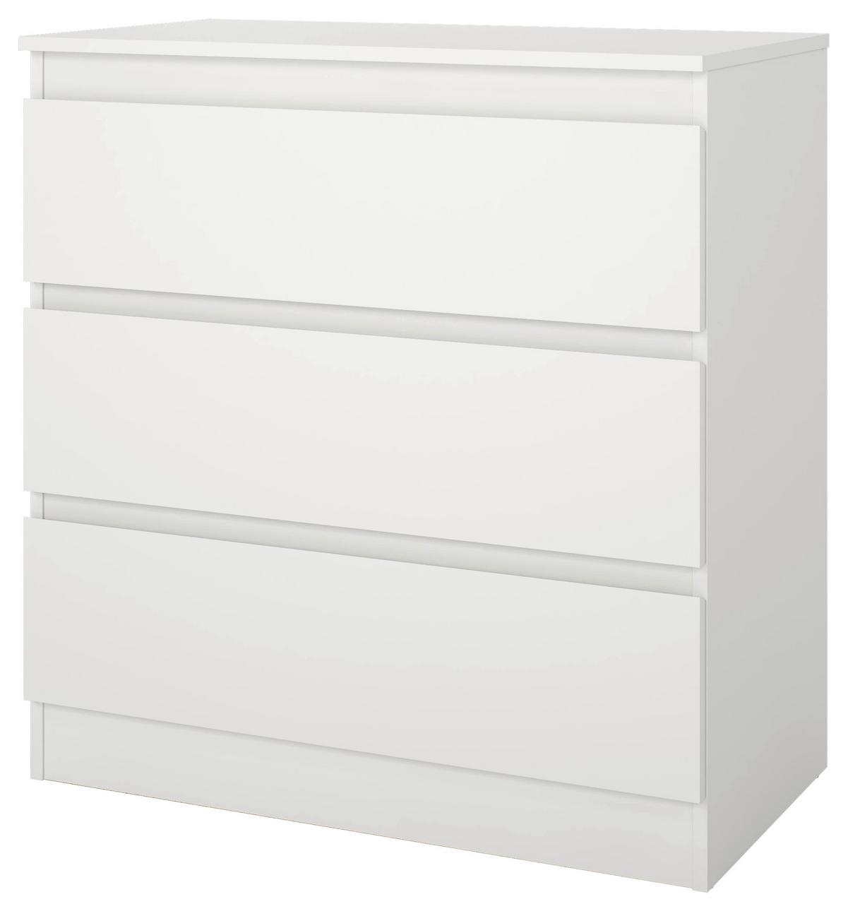 Komoda MARA 3 biela - biela, Konventionell, drevo (77/80/42cm) - Mömax