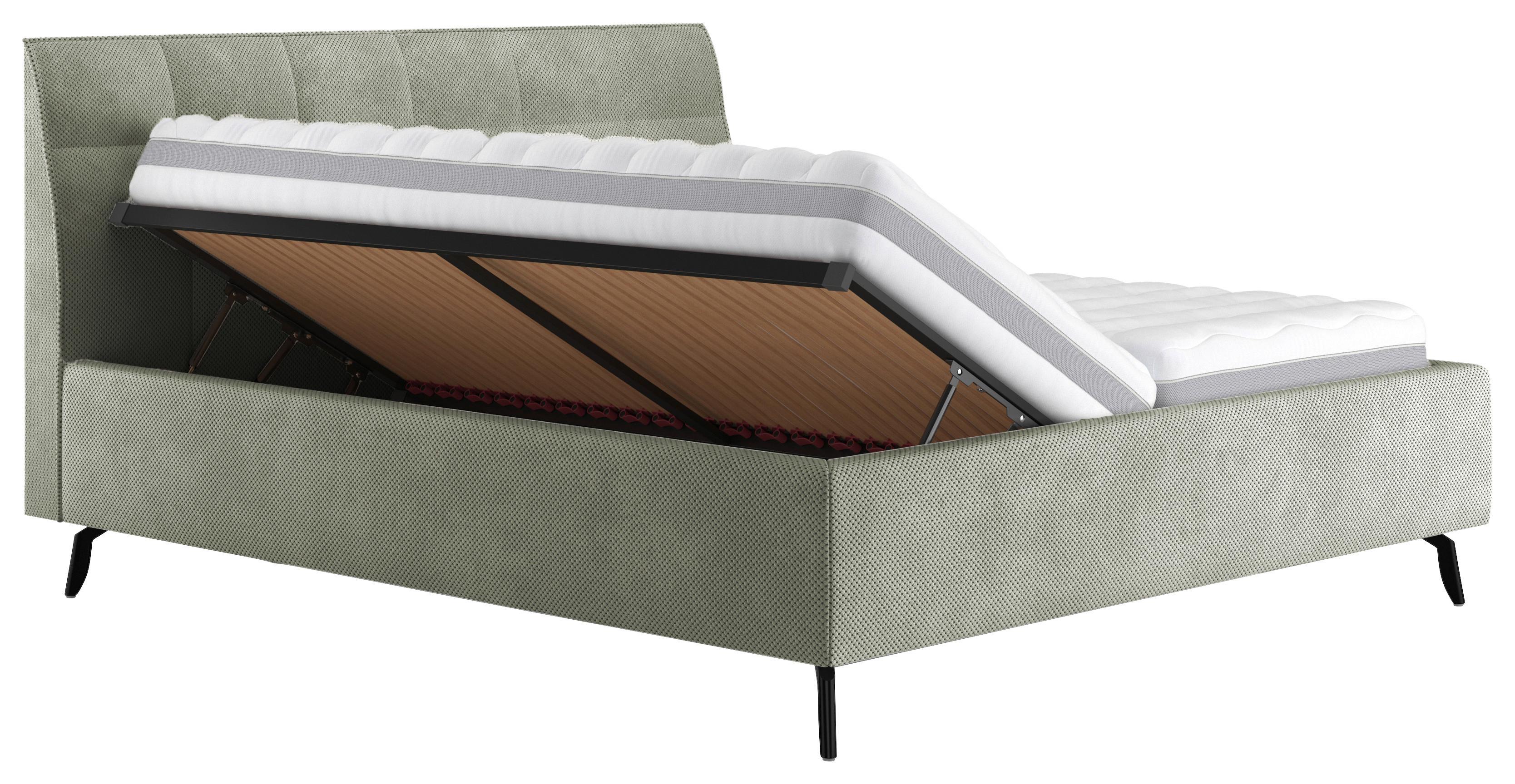 ČALÚNENÁ POSTEĽ EMILY II - čierna/zelená, Modern, kompozitné drevo/textil (160/200cm)