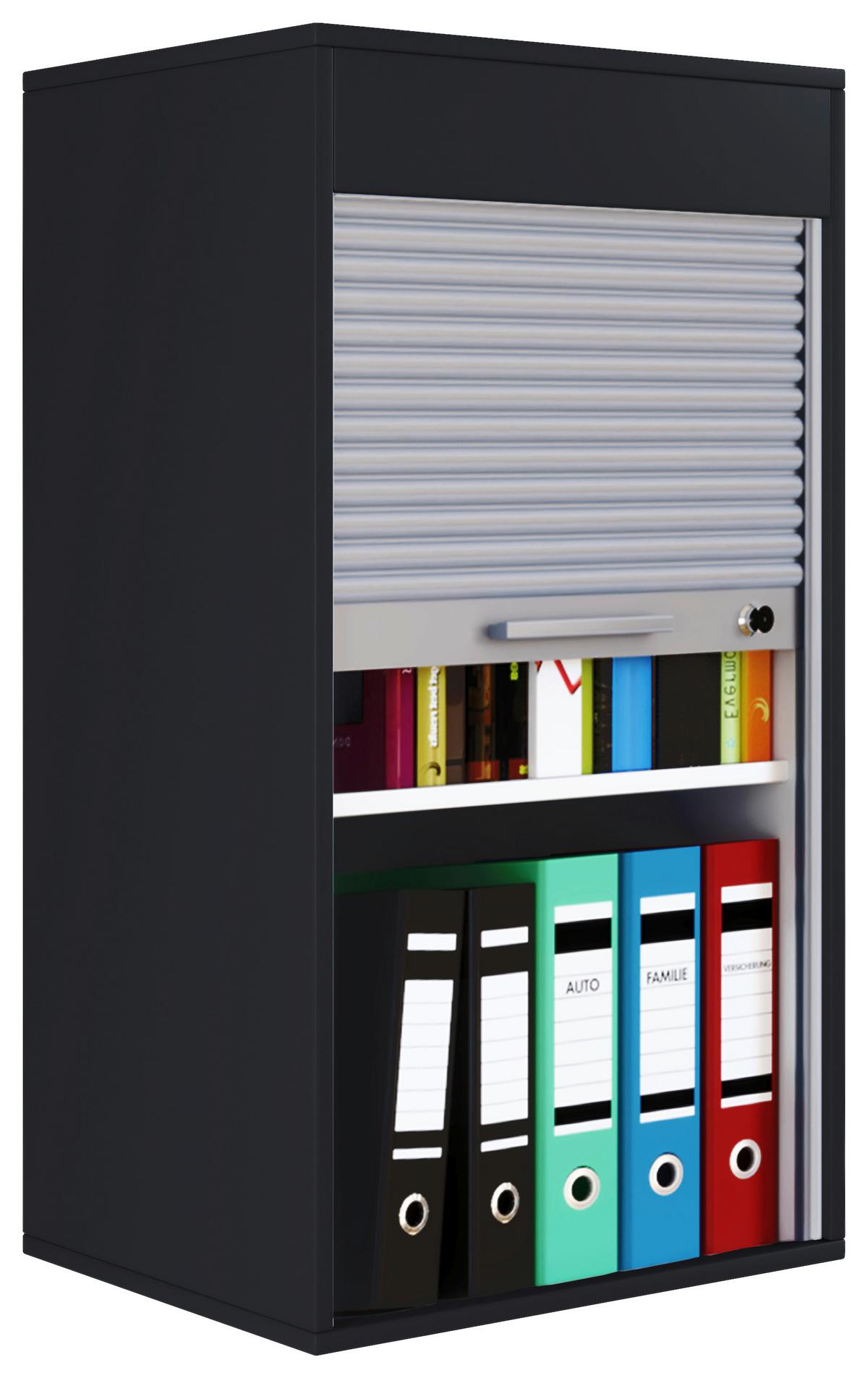 Aktenschrank Aktos L versperrbar Schwarz B: 50 cm - Schwarz/Grau, MODERN, Holzwerkstoff/Kunststoff (50/93/40cm) - MID.YOU