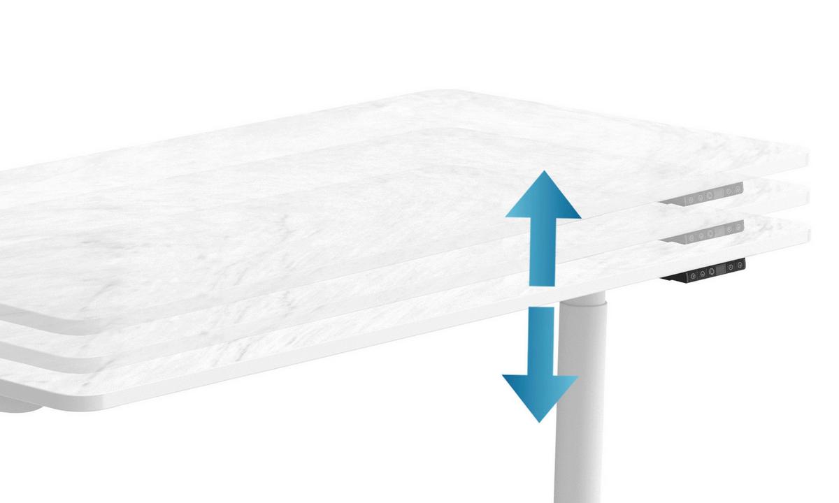 Schreibtisch Weiß B: 140 cm - Weiß, MODERN, Holzwerkstoff/Metall (140/70/71 - 116cm) - MID.YOU