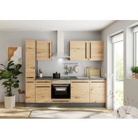 Küchenzeile Jazz 8 mit Geräten 250 cm Anthrazit/Eiche Dekor - Anthrazit/Eiche Artisan, LIFESTYLE, Holzwerkstoff (250cm) - P & B