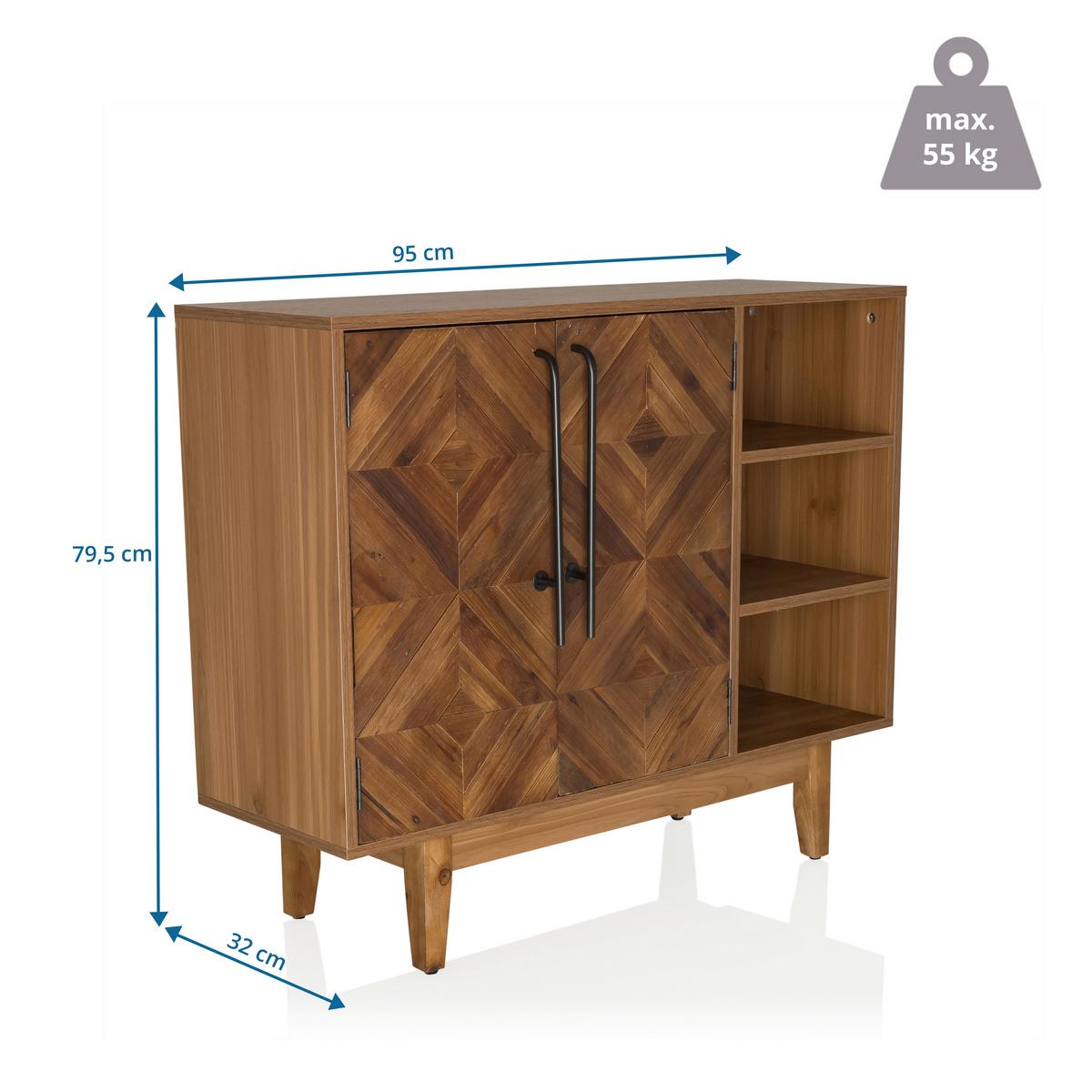 Kommode Santjago Wood High Dunkelbraun B: 95 Cm - Dunkelbraun, MODERN, Holz (95/32/79,5cm) - MID.YOU