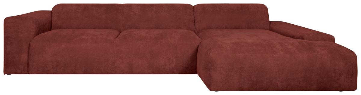 Ecksofa Hannah Rot 343x170 cm - Rot/Schwarz, Design, Textil (343/170cm) - MID.YOU