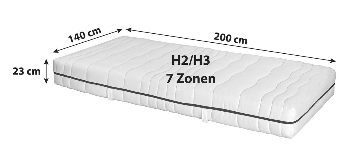 Komfortschaummatratze Silvy 140x200cm Mittelfest - Weiß, Basics, Textil (140/200cm) - Primatex
