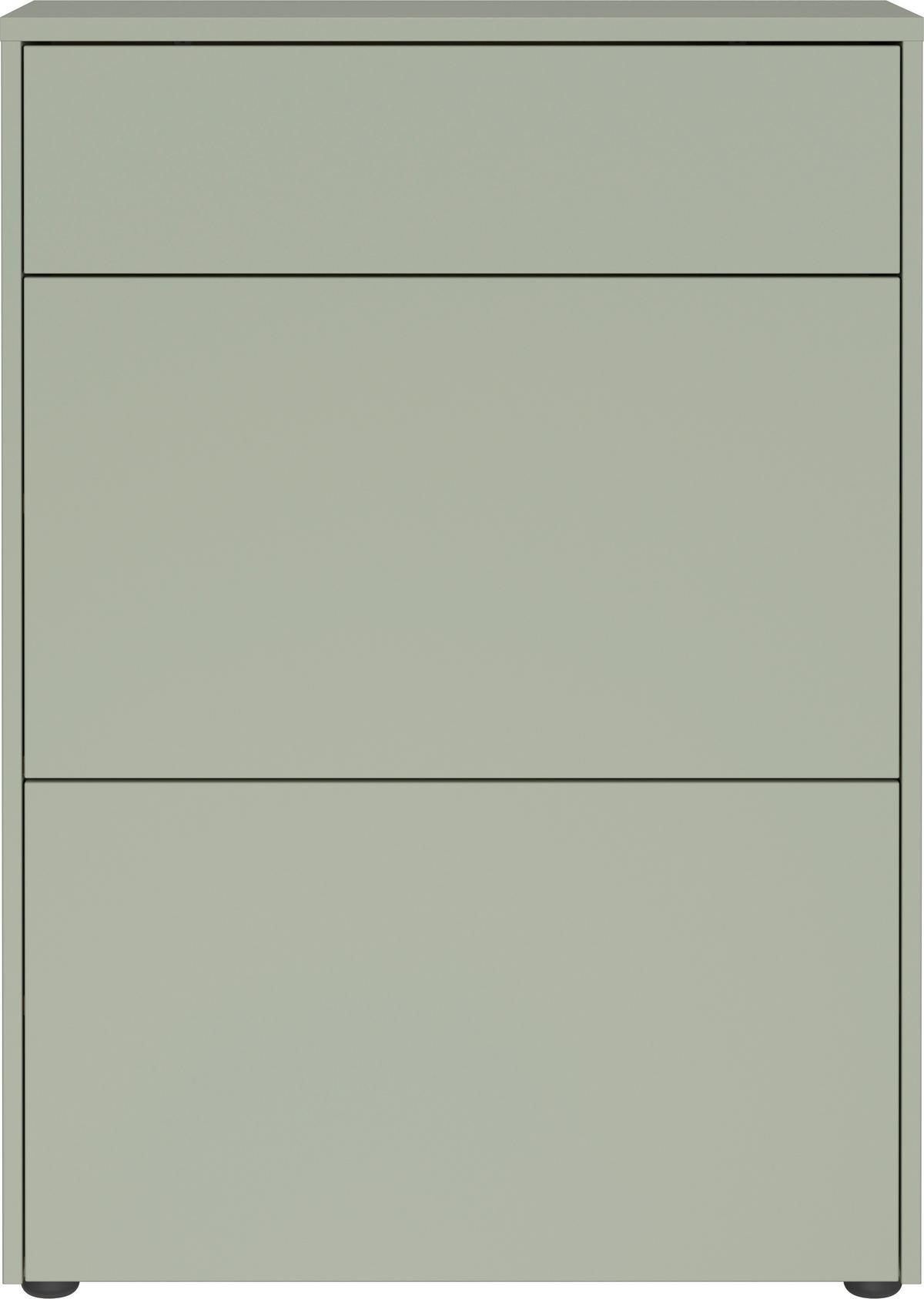 Schuhschrank Gw-binetto Grün/eichefarben B: 70 Cm - Eichefarben/Schwarz, Design, Holzwerkstoff (70/99/34cm) - Livetastic