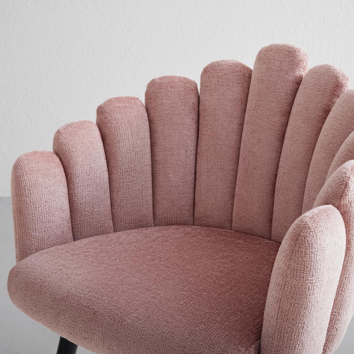 Jídelní křeslo SIBYL růžová - růžová/černá, Romantický / Rustikální, kov/textil (63/84/58cm) - Premium Living