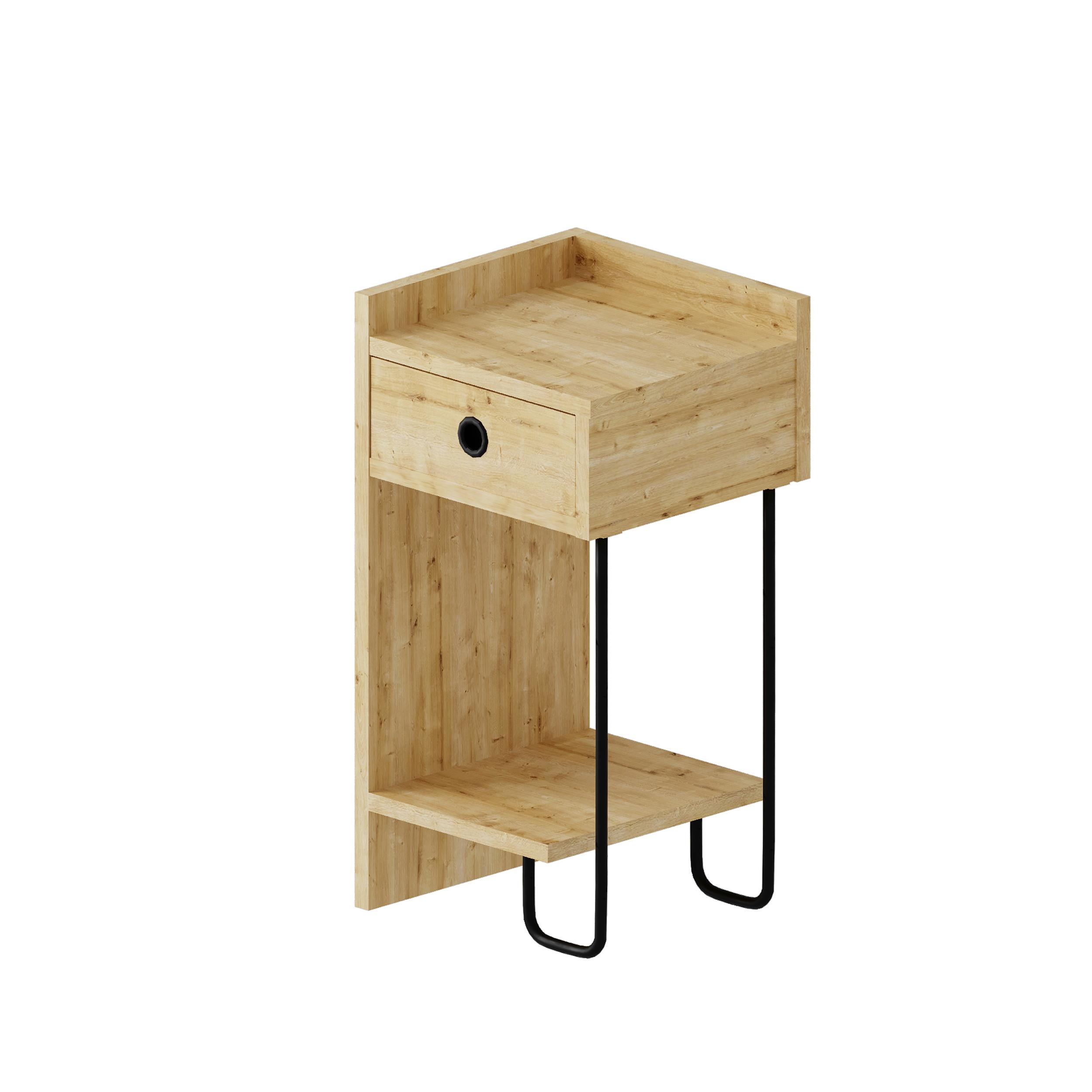 Kindernachtkästchen Sirius Eichefarben/Schwarz B: 32 cm - Eichefarben, Design, Holzwerkstoff (32/61/30cm) - Livetastic