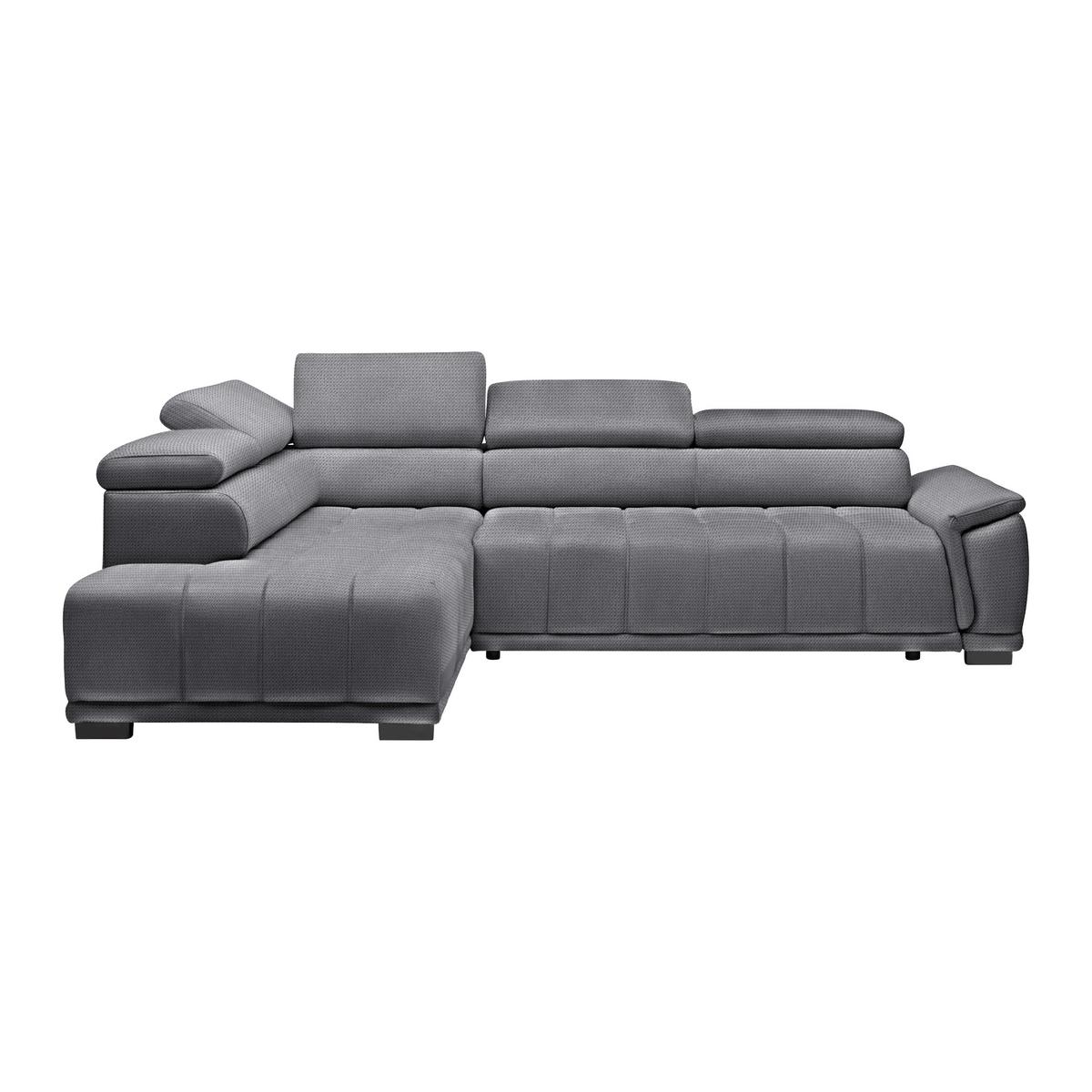 Rohová sedačka GRINALDI, ľavá, modrosivá - čierna/modrosivá, Modern, textil/plast (206/283cm) - Premium Living