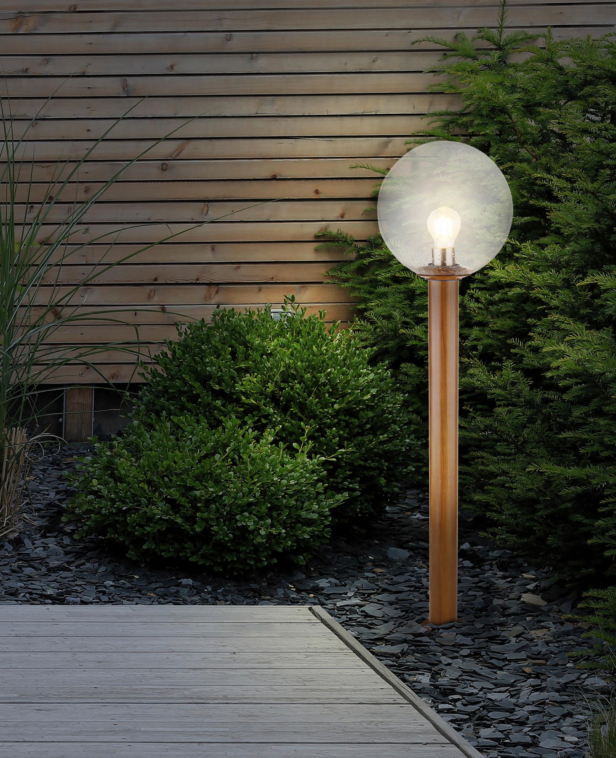Außenleuchte Ossy 15 Watt Glas - Klar/Naturfarben, Basics, Glas/Metall (25/100cm) - Globo