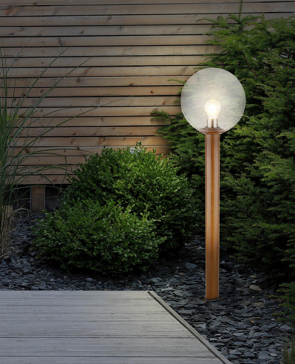 Außenleuchte Ossy 15 Watt Glas - Klar/Naturfarben, Basics, Glas/Metall (25/100cm) - Globo